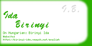 ida birinyi business card